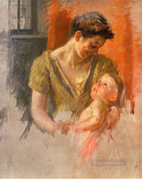 Madre e hijo sonriéndose el uno al otro madres hijos Mary Cassatt Pinturas al óleo
